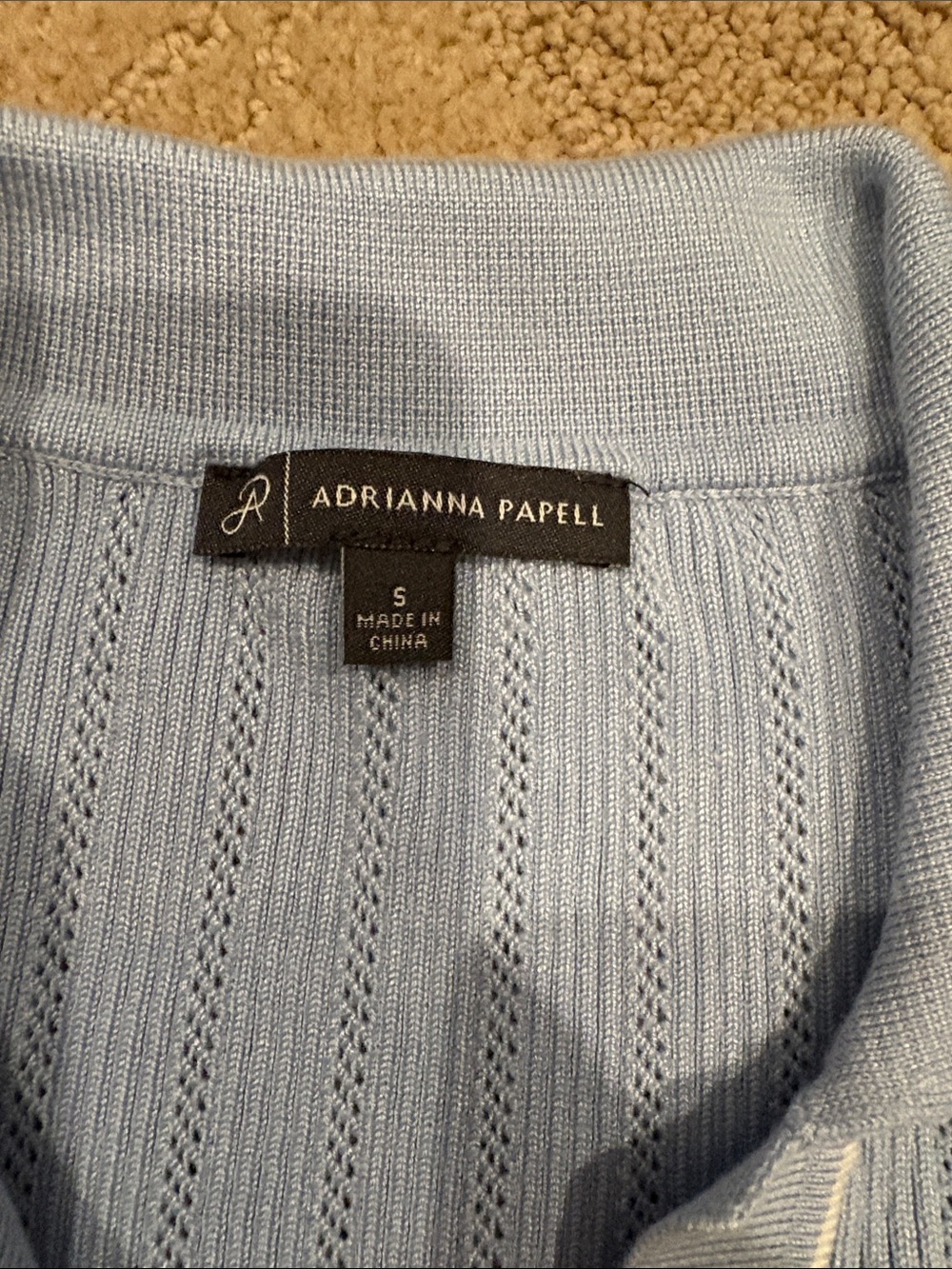 Light Blue Short Sleeve Knit Top/Sweater - Picture 2 of 4